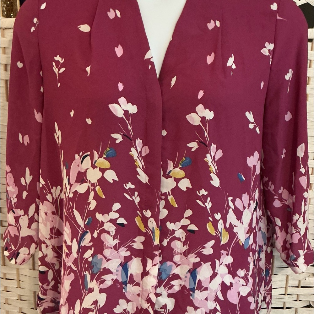 Investments Floral Burgundy Women's Top